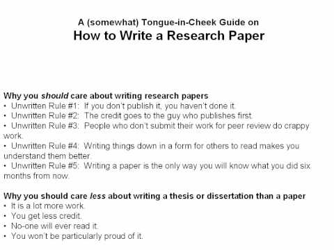 How to Write a Scientific Research Paper- part 1 of 3