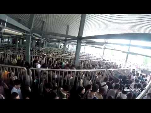 Crazy Train Commute to Work in Beijing, China  | ABC News