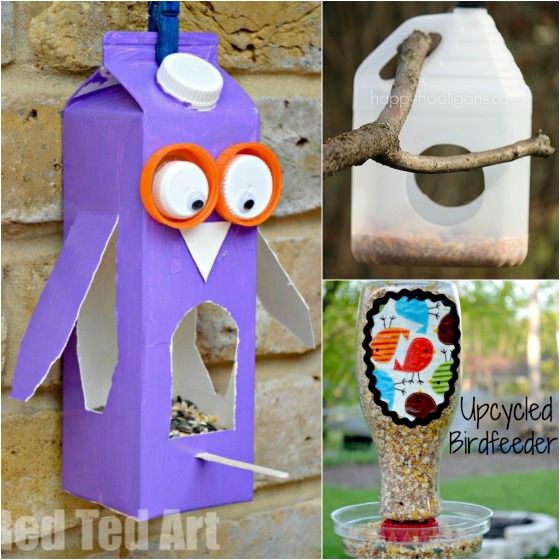 3 bird feeders to make with recycled materials