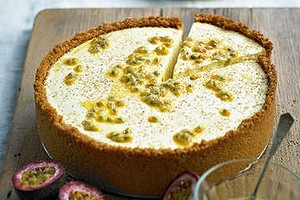 New York cheesecake with passionfruit.