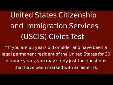 United States Citizenship and Immigration Services 2015 (USCIS) [HD] Civics Test Current Version