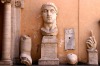 The head, hand and arm from the massive statue of the Emperor Constantine, Capitoline Museum, Rome.