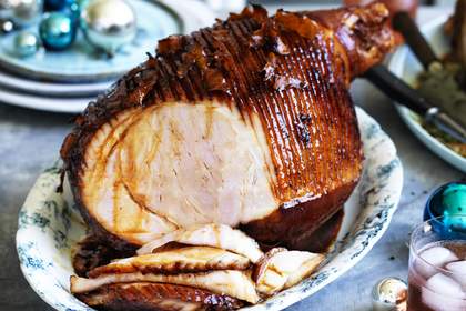 Adam Liaw's orange and pomegranate glazed ham.