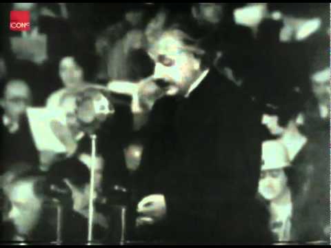 Albert Einstein makes anti-Nazi speech