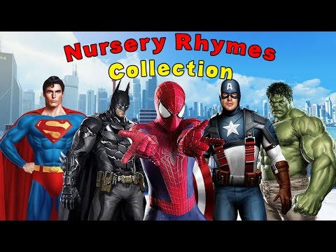 Spiderman Batman Superman Captain America Hulk Cartoons Nursery Rhymes for children Finger Family