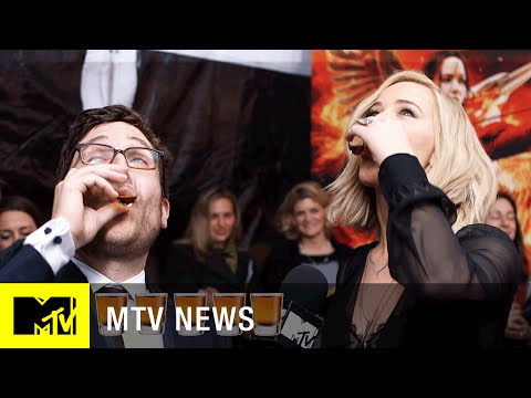 Watch Jennifer Lawrence Do Shots at the ‘Mockingjay’ NYC Premiere | MTV News