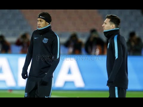 FC Barcelona training session: Messi and Neymar train in the International Yokohama Stadium