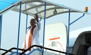 The Prime Minister, Shri Narendra Modi departing from New Delhi to Dhaka, for his two day visit to Bangladesh on June 06, 2015.