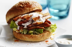 Neil Perry's roast chicken burger.