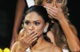 Miss Philippines Pia Alonzo Wurtzbach, front, reacts after she was announced as the new Miss Universe at the Miss Universe pageant on Sunday, Dec. 20, 2015, in Las Vegas. Miss Colombia Ariadna Gutierrez was incorrectly named Miss Universe. In back is finalist Miss USA Olivia Jordan. (AP Photo/John Locher)