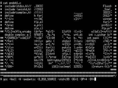 ASCII fluid dynamics -- IOCCC2012 endoh1.c