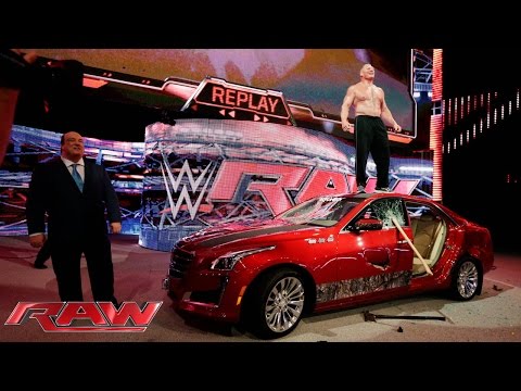 Brock Lesnar destroys J&J Security's prized Cadillac: Raw, July 6, 2015