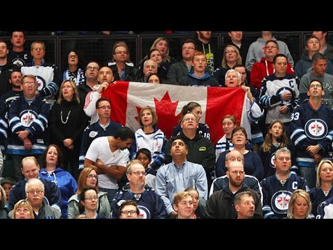 MTS Centre crowd sings "O Canada" in Winnipeg