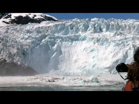 Glacier Calving, Huge Wave