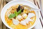 Seafood laksa, the signature dish at Flemington's Laksa King.