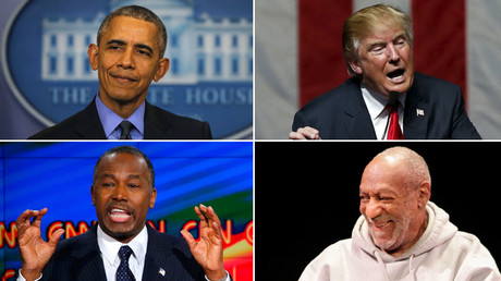 U.S. President Barack Obama, U.S. Republican presidential candidate Donald Trump, Republican U.S. presidential candidate Dr. Ben Carson, Comedian Bill Cosby. © Reuters