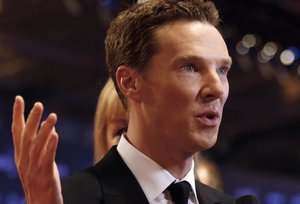 In this Wednesday, April 15, 2015 file photo, British actor Benedict Cumberbatch arrives to host the Laureus World Sports Awards in Shanghai, China.