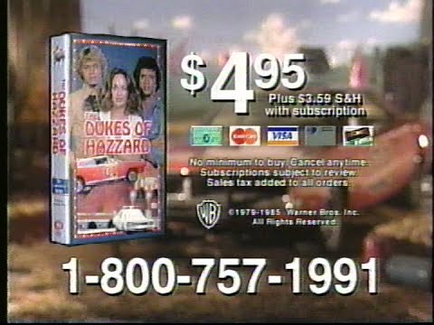 (1997) Columbia House VHS Dukes of Hazzard series tv offer