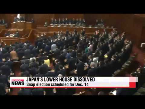 Japan′s PM dissolves lower house of parliament, calls snap election 

일본 중의원 해산,