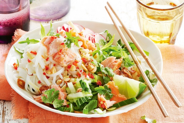 Thai-style salmon with hot and sour dressing