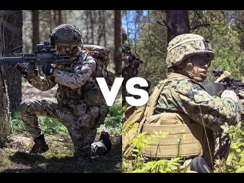 British Army Royal Gurkha vs U.S. Marines - Mock Battle in Lithuania between U.S Marines and Allies