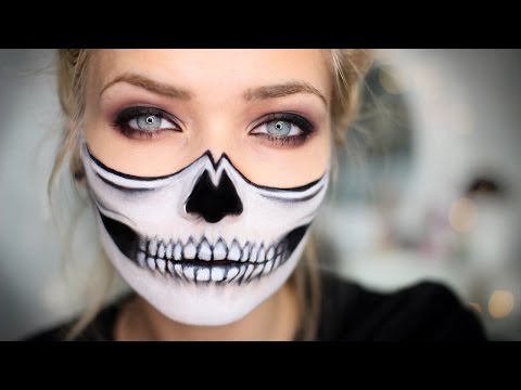 Half Skull Halloween Makeup Tutorial