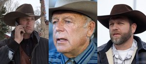 This is a combo of file photos showing the Bundy family from left to right, Ryan Bundy, Cliven Bundy and Ammon Bundy.