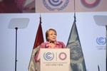 Michelle Bachelet Jeria, President of Chile, addresses the Head of State Segment of the UN Climate Change Conference in Lima, Peru, 10 December, 2014.