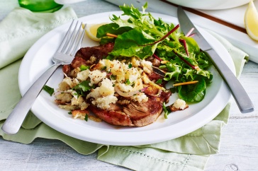 Maple lamb with sourdough crumble