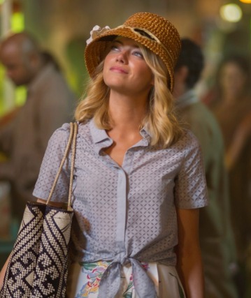 Emma Stone plays the Chinese-Hawaiian-Swedish pilot Allison Ng in the all-white all-star cast of 'Aloha'.