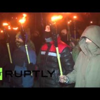 Nazi Ukrofreaks celebrate the birthday of Stepan Bandera