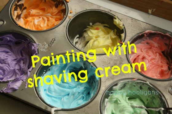 painting with shaving cream