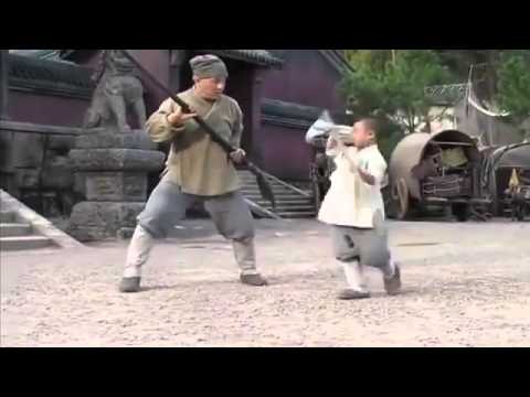 Jackie Chan learning Shaolin techniques from a Kid