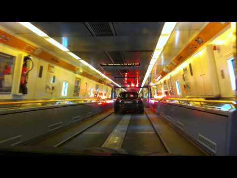 Boarding the Channel Tunnel train