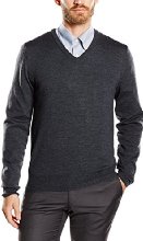 Brooks Brothers - Saxxon V-Neck Biella, Maglia da uomo, Grigio (Grey 17), 52/L