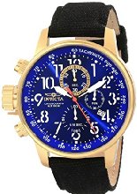 Invicta Men's 1516 I Force Collection Reloj en acero inoxidable ionizado en oro de 18k y reloj en tela