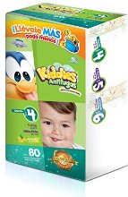 Kiddies Antifugas, 160 Pañales Desechables para Bebé (2x80), Talla 4 o Grande (9 a 13 kilos), Estampado Baby Looney Tunes