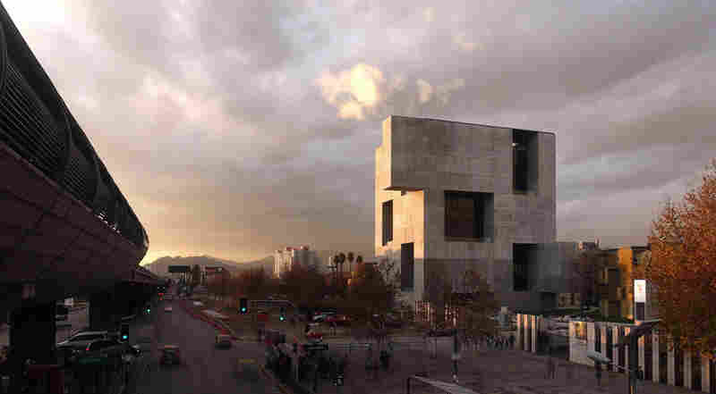 UC Innovation Center, San Joaquín Campus, Universidad Católica de Chile, 2014: "We proposed a rather opaque construction toward the outside, which is also efficient for the Santiago weather, and then have a very permeable architecture inside," Aravena says.