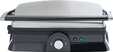 H.Koenig GR20 Kontaktgrill, 2000 W, vollständig aufklappbar, edelstahl