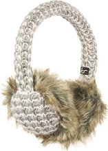 KitSound Audio Ohrenschützer Ohrenwärmer Chunky Knit Strick mit flauschigem Fell, Integrierten Kopfhörern und 3,5 Audiokabel mit In-Line Mikrofon für iPod, iPhone, iPad, Smartphone, Tablet und MP3 Player