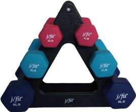 J/FIT 20-5200 32-Pound Dumbbell Set with Rack