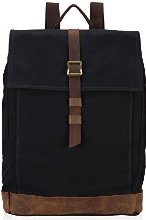 Hynes Eagle Unisex's Preppy Style Canvas Backpack (Black)