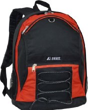 Everest Two-Tone Backpack with Mesh Pockets, Rustic Orange, One Size