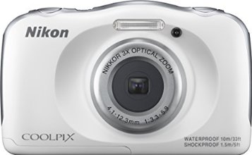 Nikon COOLPIX S33 Waterproof Digital Camera (White)