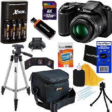 Nikon COOLPIX L340 20.2 MP Digital Camera Bundle with Batteries, Charger and Accessories (11 Items) - International Version