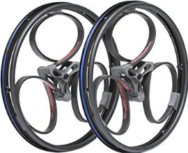 Loopwheels 24-Inch/19 mm Black Loops and Red Logos for Wheelchairs - 1 Pair