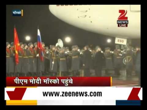 PM Modi arrives in Moscow, welcomed with ceremonial guard of honour