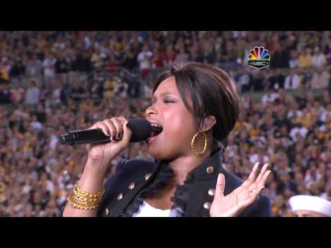 Jennifer Hudson - The Star Spangled Banner, Super Bowl XLIII 2009, subtitles lyrics HD 720p