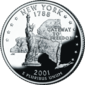 New York quarter dollar coin