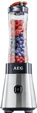 AEG PerfectMix SB 2400 Mini Mixer mit 0,4 PS-Power-Motor (bis zu 23.000 U/min, 4 Edelstahlmesser, bruchfeste 0,6 l BPA-freie Tritan-Trinkflasche, Standmixer und Smoothie Mixer)